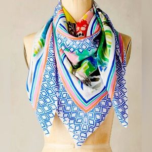 NWOT Sisters Gulassa by Anthropologie Brasilia Silk Scarf